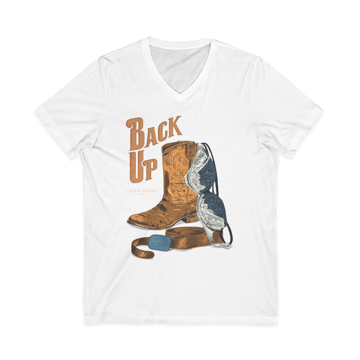 Back Up Cowboy Boots V-Neck Tee