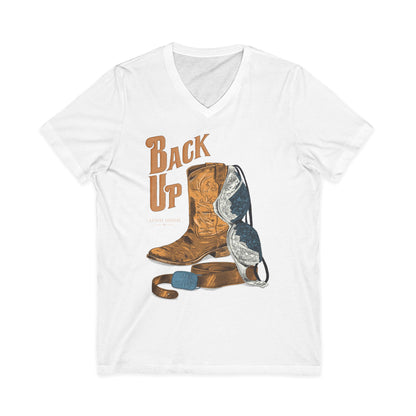 Back Up Cowboy Boots V-Neck Tee